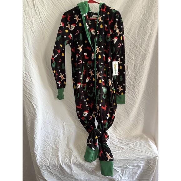 New Tipsy Elves Small Cookie Cutter Jumpsuit Full Zip Hooded Pockets - Picture 9 of 9